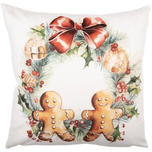 Clayre & Eef Housse de Coussin 45x45 cm Blanc et Marron