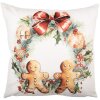 Clayre & Eef Housse de Coussin 45x45 cm Blanc et Marron
