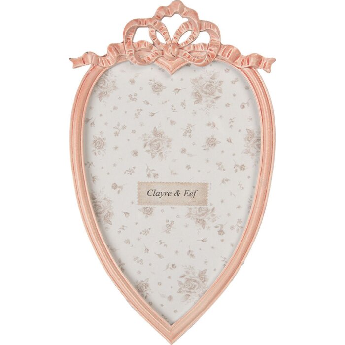 Cadre Photo Clayre & Eef 2F1299 11x2x19 cm 10x15 cm Rose-Blanc