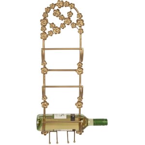Clayre & Eef 5Y1387 Porte-bouteilles de Vin Doré 21x13x62 cm