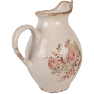 Pot Décoratif Vintage Clayre & Eef 21x16x24 cm Beige Rose