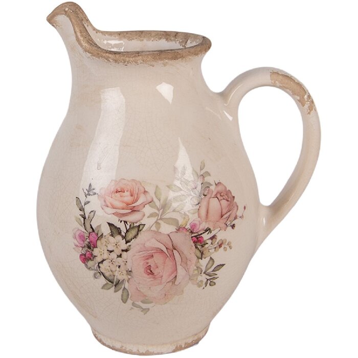 Pot Décoratif Clayre & Eef Beige Rose 16x12x19 cm