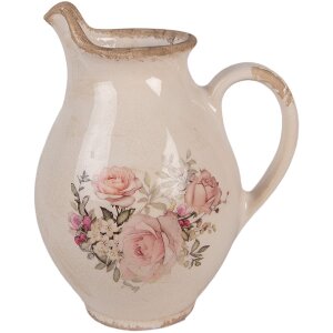 Pot Décoratif Clayre & Eef Beige Rose 16x12x19 cm