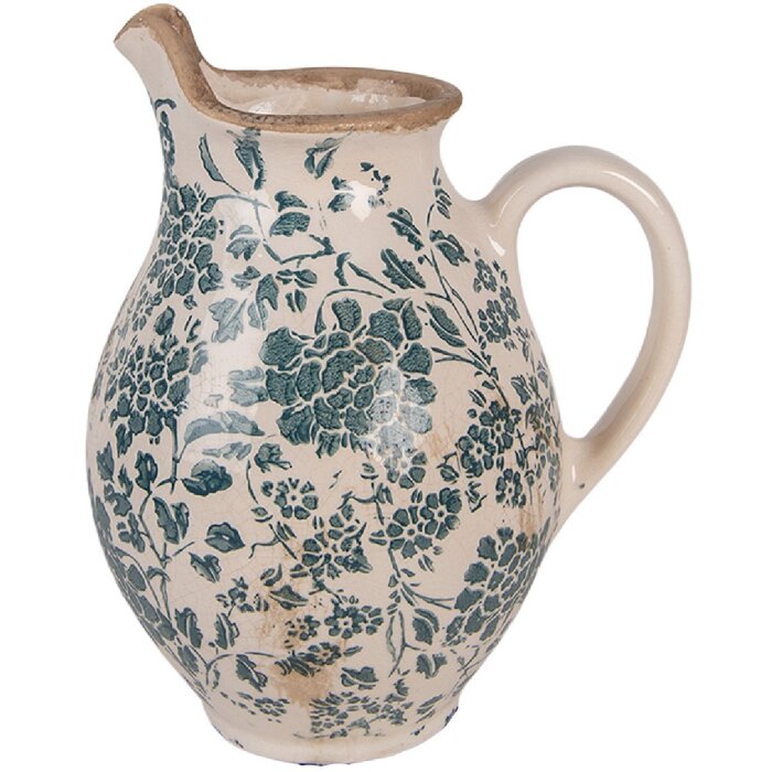 Pot décoratif Clayre & Eef 16x12x19 cm Beige-Vert