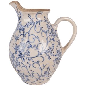Pot décoratif Clayre & Eef 21x16x24 cm Beige-Bleu