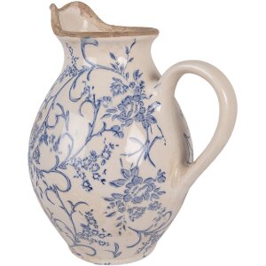 Pot décoratif Clayre & Eef 21x16x24 cm Beige-Bleu