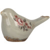 Clayre & Eef Décoration Oiseau Gris Rose 16x7x9 cm