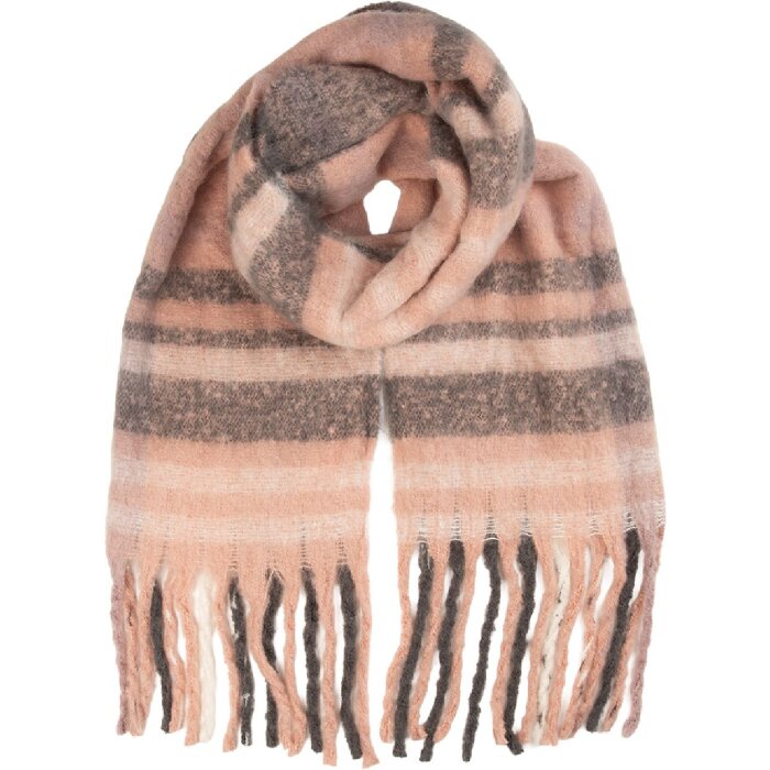 Écharpe Juleeze JZSC0850 Rose et Gris 50x180 cm