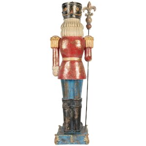 Clayre & Eef Décoration Casse-Noisette Bleu et Rouge 99cm