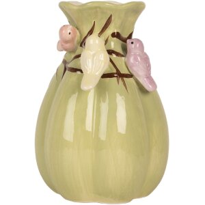 Clayre & Eef Vase Céramique Ø 14x21 cm Vert & Rose