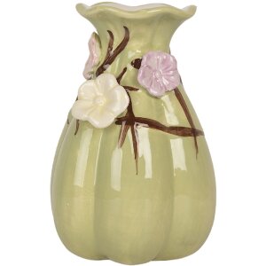 Clayre & Eef Vase Céramique Ø 10x14 cm Vert & Rose