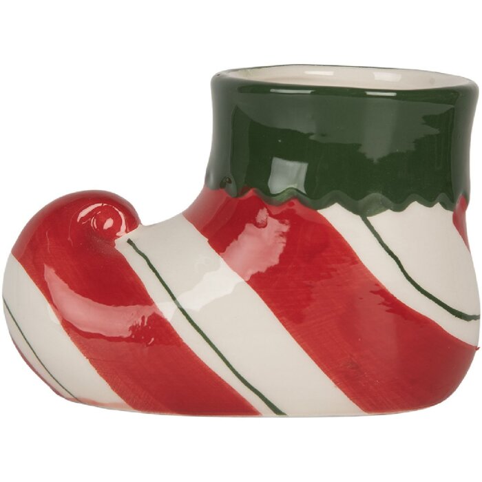 Clayre & Eef Pot à Fleurs Décoratif 15x8x10 cm Rouge-Vert