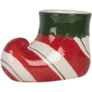 Clayre & Eef Pot à Fleurs Décoratif 15x8x10 cm Rouge-Vert