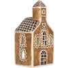 Clayre & Eef Bougeoir Maison 8x7x17 cm Marron et Blanc