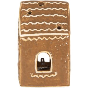 Clayre & Eef Maison Décorative LED Marron & Blanc 8x6x10 cm