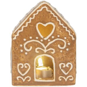Clayre & Eef Maison Décorative LED Marron & Blanc 8x6x10 cm
