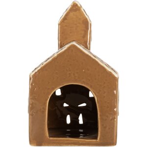 Clayre & Eef Bougeoir Maison 10x10x16 cm Marron/Blanc