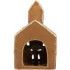 Clayre & Eef Bougeoir Maison 10x10x16 cm Marron/Blanc