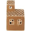Clayre & Eef Bougeoir Maison 10x10x16 cm Marron/Blanc