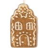 Clayre & Eef Décoration Suspendue Maison 4x4x6 cm Céramique Marron/Blanc