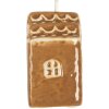Clayre & Eef Décoration Suspendue Maison 4x4x6 cm Céramique Marron/Blanc