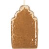 Clayre & Eef Décoration Suspendue Maison 4x4x6 cm Céramique Marron/Blanc