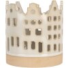 Clayre & Eef Bougeoir Maisons Beige-Brun 11x11 cm