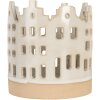 Clayre & Eef Bougeoir Maisons Beige-Brun 11x11 cm