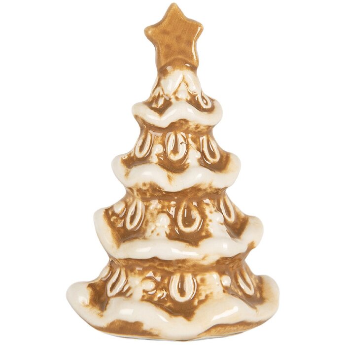Clayre & Eef Décoration Sapin de Noël Céramique 6x5x9 cm