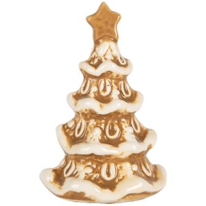 Clayre & Eef Décoration Sapin de Noël Céramique 6x5x9 cm