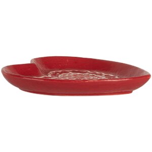 Clayre & Eef 6CE2359 Petite Assiette Céramique Rouge & Blanc 17x17x3 cm