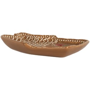 Clayre & Eef Assiette 20x18x3 cm Marron-Blanc