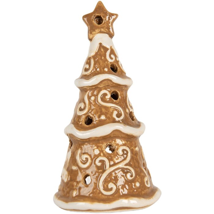 Clayre & Eef Bougeoir Sapin Ø 8x15 cm Céramique Noël