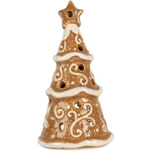 Clayre & Eef Bougeoir Sapin Ø 8x15 cm Céramique Noël