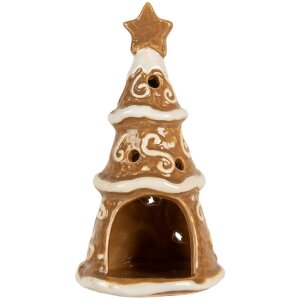 Clayre & Eef Bougeoir Sapin Ø 8x15 cm Céramique Noël
