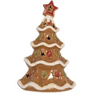 Clayre & Eef Bougeoir Sapin de Noël 11x8x17 cm