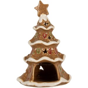 Clayre & Eef Bougeoir Sapin de Noël 11x8x17 cm