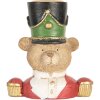 Clayre & Eef Bougeoir Ours 9x6x10 cm Marron et Rouge