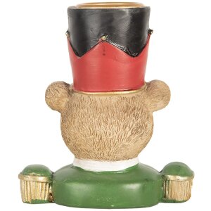 Clayre & Eef Bougeoir Ours Marron et Vert 9x6x10 cm