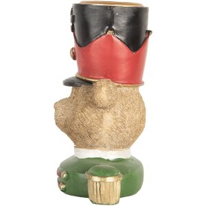 Clayre & Eef Bougeoir Ours Marron et Vert 9x6x10 cm