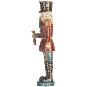 Clayre & Eef Décoration Casse-noisette Rouge & Bleu 7x6x21 cm