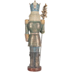 Clayre & Eef Casse-Noisette Décoratif 13x13x38 cm Bleu et Vert