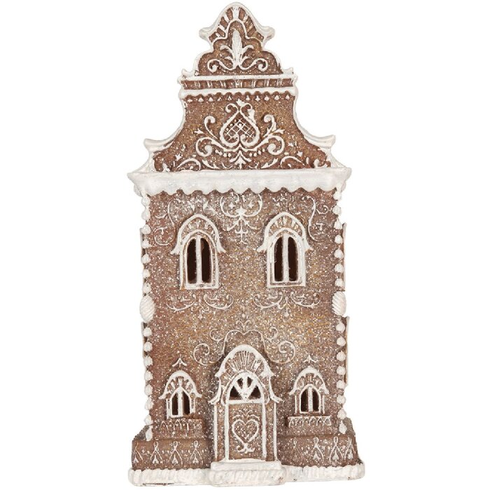 Clayre & Eef 6PR5806 Décoration Maison LED 17x15x35 cm Marron-Blanc