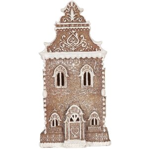 Clayre & Eef 6PR5806 Décoration Maison LED 17x15x35 cm Marron-Blanc