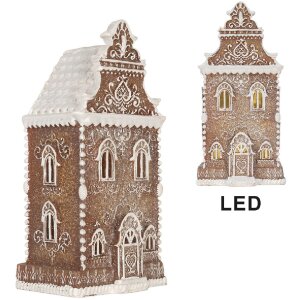 Clayre & Eef 6PR5806 Décoration Maison LED 17x15x35 cm Marron-Blanc