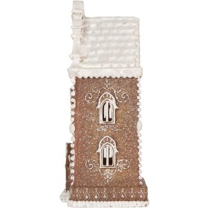 Clayre & Eef 6PR5806 Décoration Maison LED 17x15x35 cm Marron-Blanc