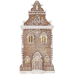 Clayre & Eef 6PR5806 Décoration Maison LED 17x15x35 cm Marron-Blanc