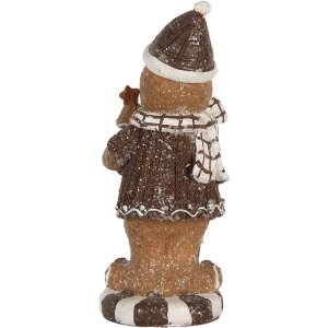Clayre & Eef Décoration Pain dÉpice 8x8x20 cm Marron Blanc