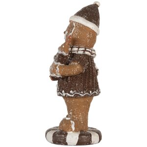 Clayre & Eef Décoration Pain dÉpice 8x8x20 cm Marron Blanc