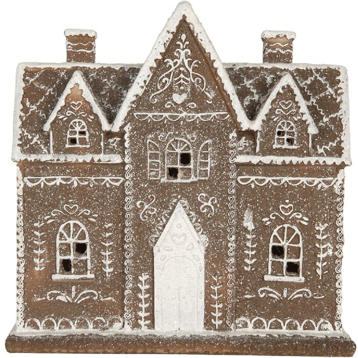 Clayre & Eef 6PR5814 Maison Décoration LED 26x10x25 cm Marron/Blanc